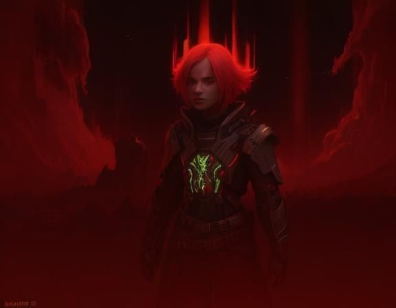 Heroic Piglin Hybrid in Anime Style Landscape