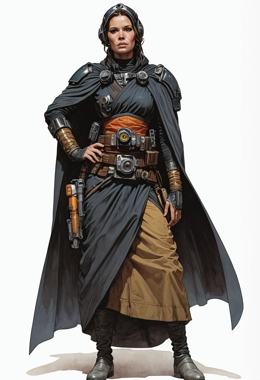 Sci-Fi Woman in Vivid Cinematic Illustration