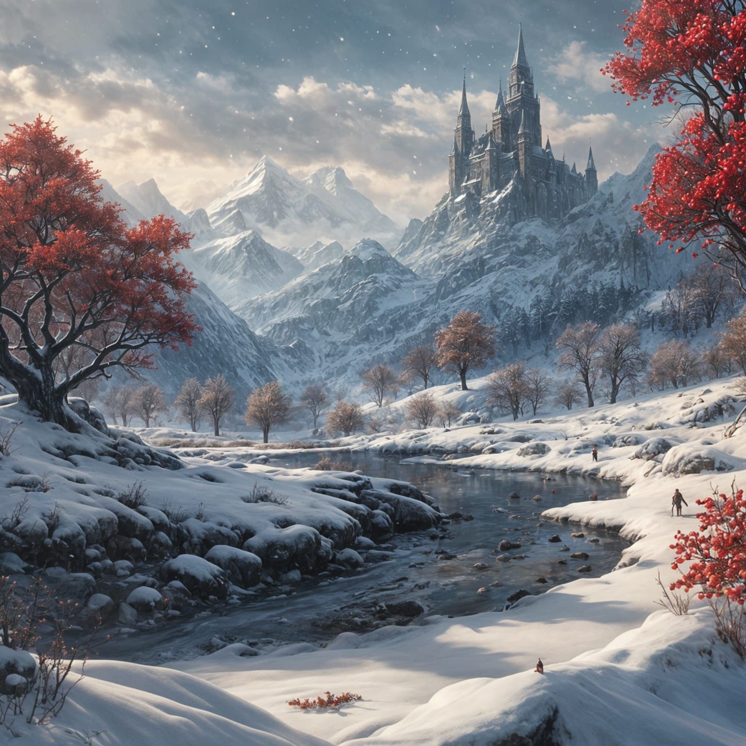 Winter Wonderland with Grandiose Digital Splendor