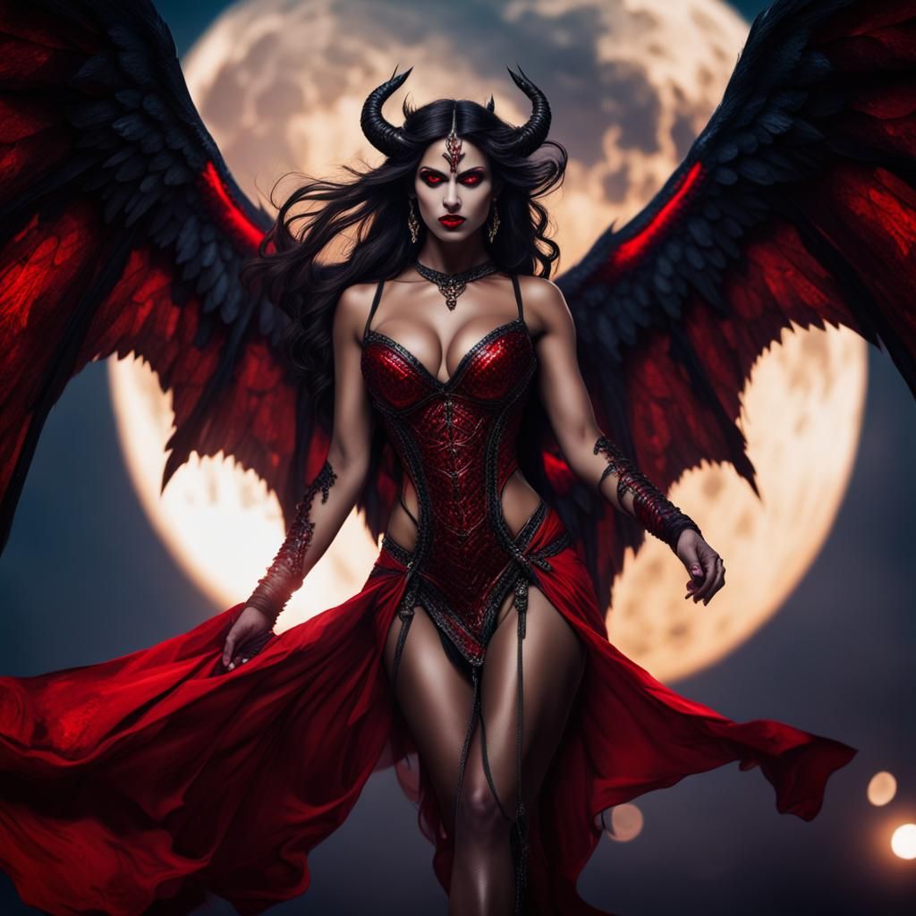 Demon Queen of Seduction in Moonlight