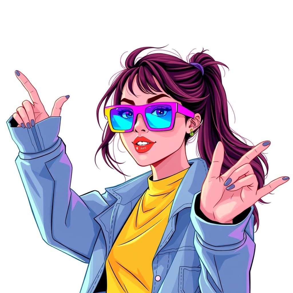 Futuristic TikTok Influencer in Pastel Hues