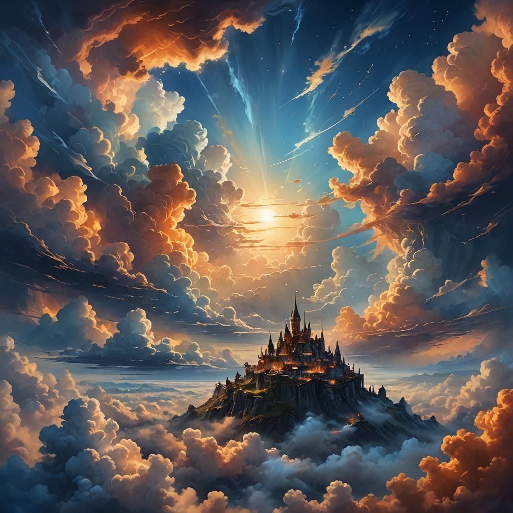 Shining Sky Fantasy Concept Art in Deep Color