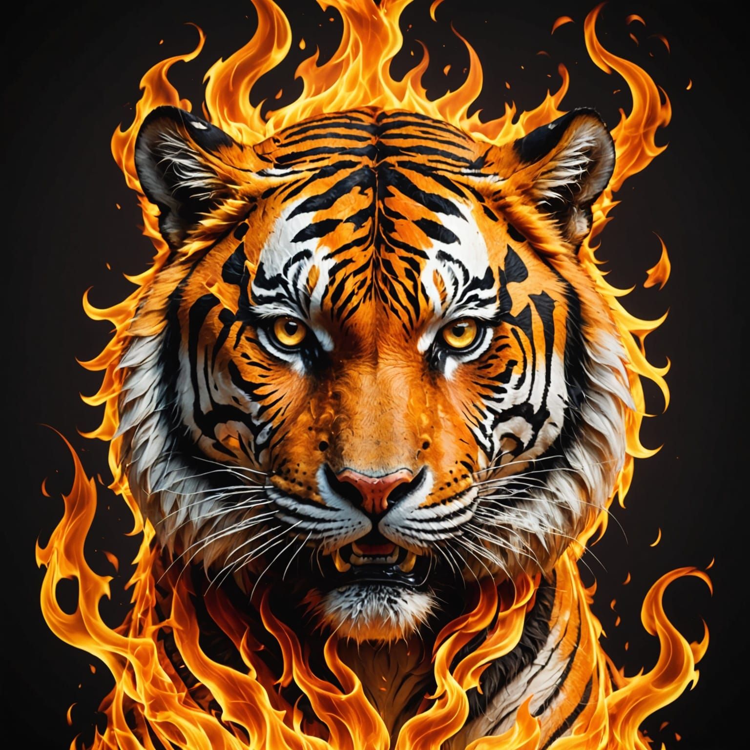 Fiery Tiger: A Majestic Creature of Flame