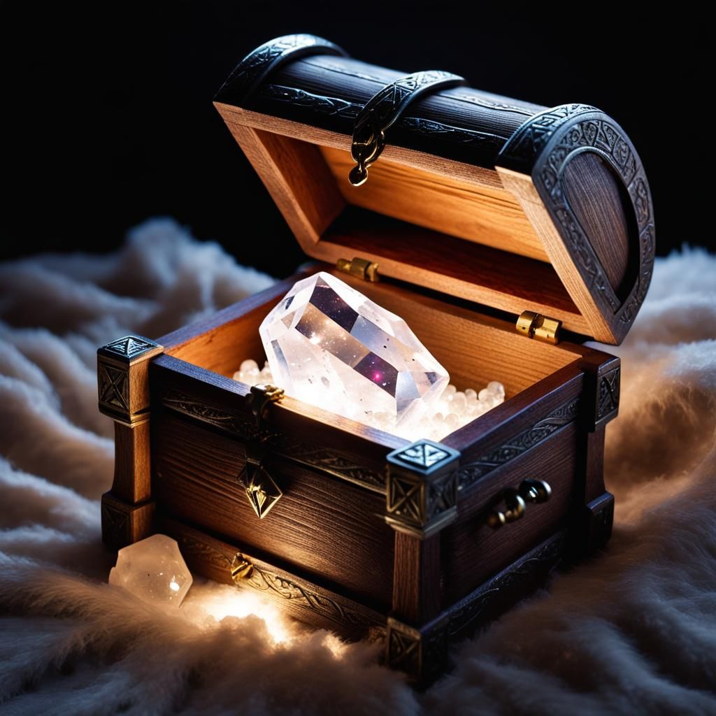 Glowing Crystal in Open Dungeon Chest