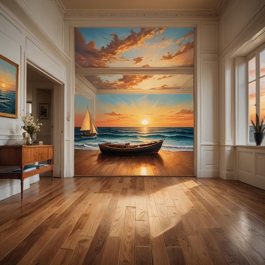 Boat Sails from Painting: Surrealist Photography in Oil Styl...