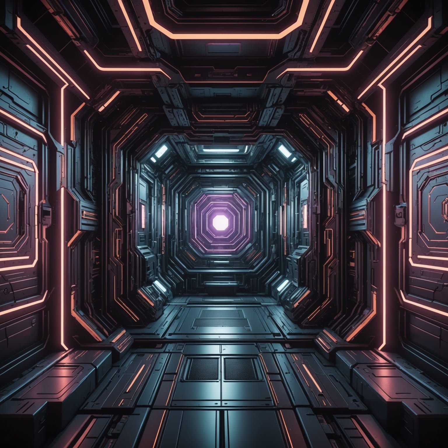 Detailed Symmetrical Cyberpunk Background in Cinema 4D