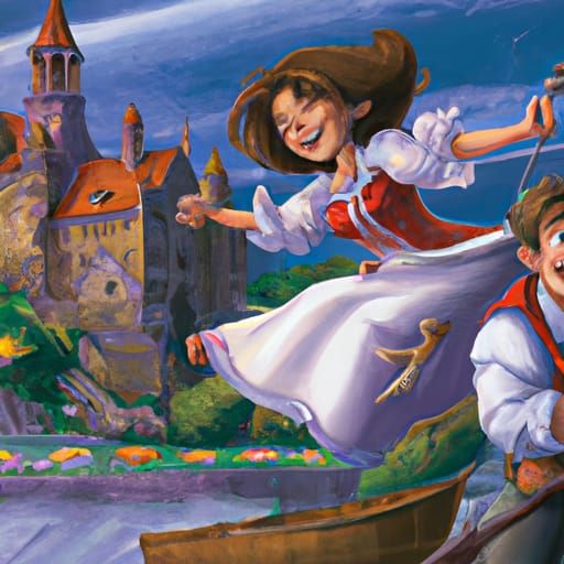 Classic European Storybook Illustration in Cartoon Art Style