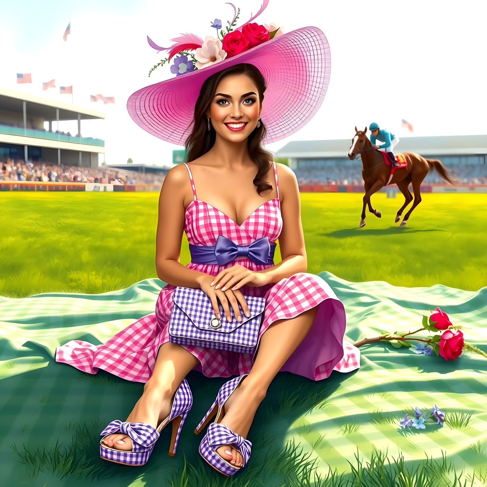 Gingham Elegance at the Kentucky Derby