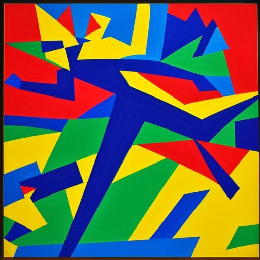 Triumphant Disabled Athletes in Cubist Expressionism