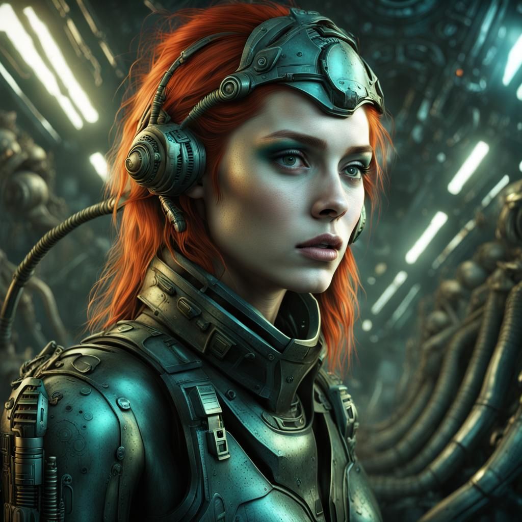 Sci-Fi Soldier in Alien Battle, Digital Matte Painting