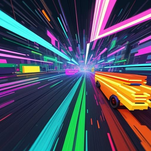 Vibrant Blocky World of Diverse Players in Game Mode