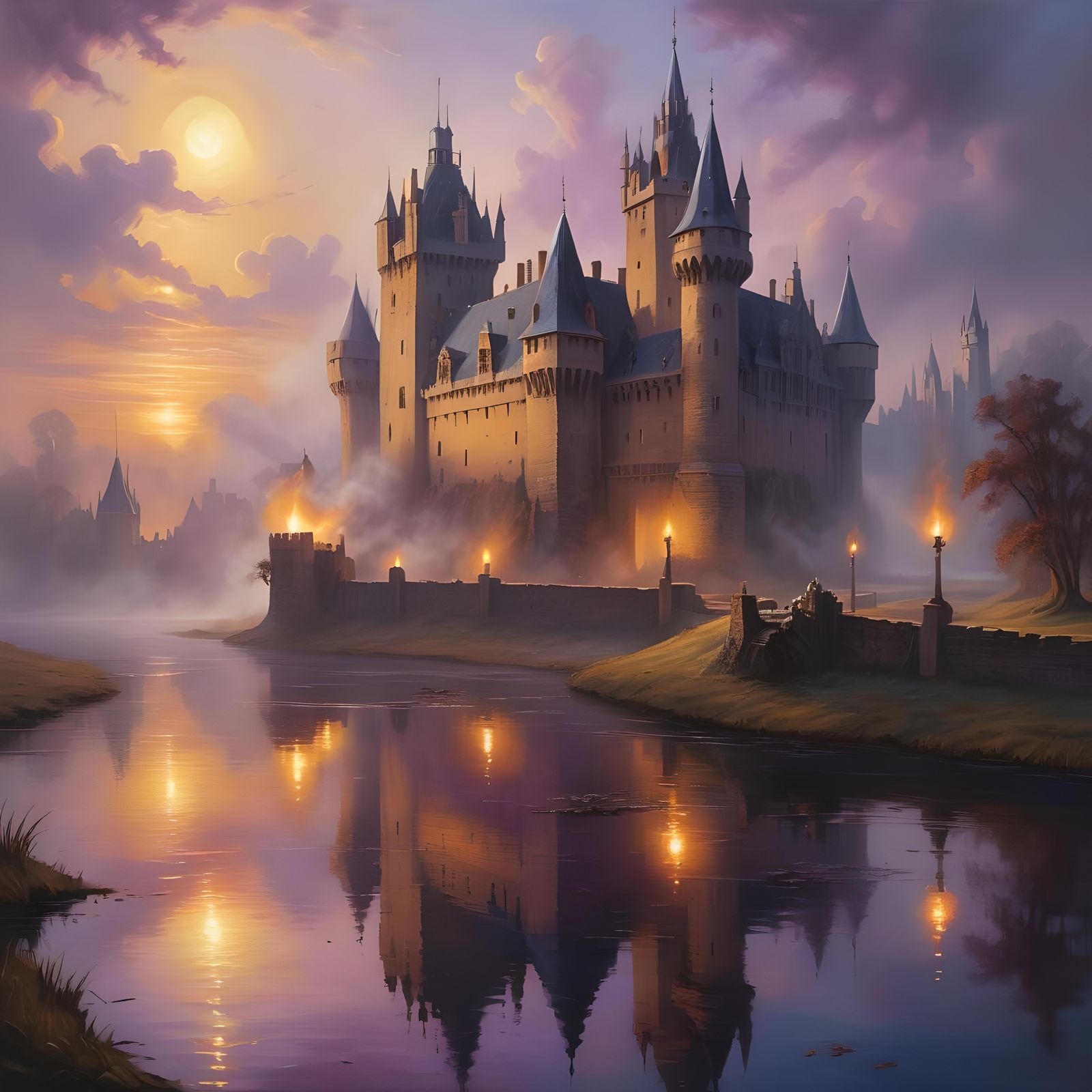 Spectacular Castle with Alligator-Infested Moat