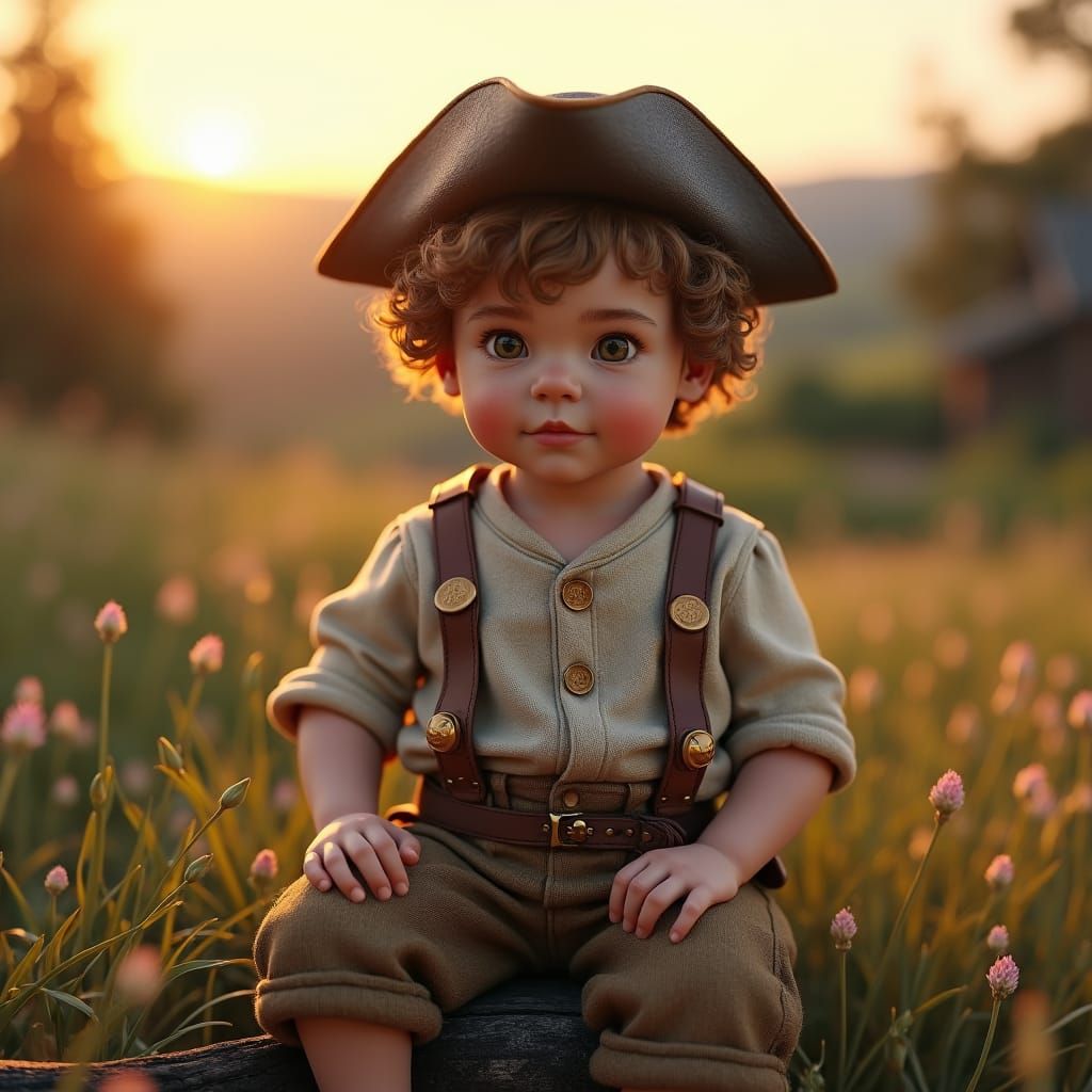 Colonial Boy Portrait in 1695 New England