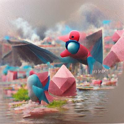 Detailed Matte Painting of Porygon