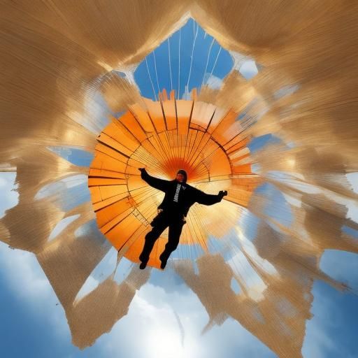 Skydiver Floats with da Vinci Parachute Design