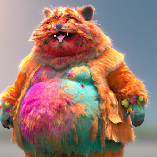 Detailed Fursuit Digital Painting in Deep Color