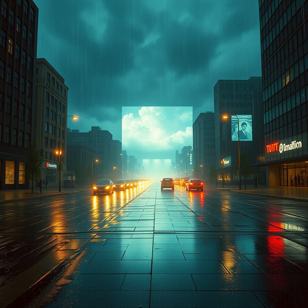 Futuristic Cityscape Under Starry Night Sky