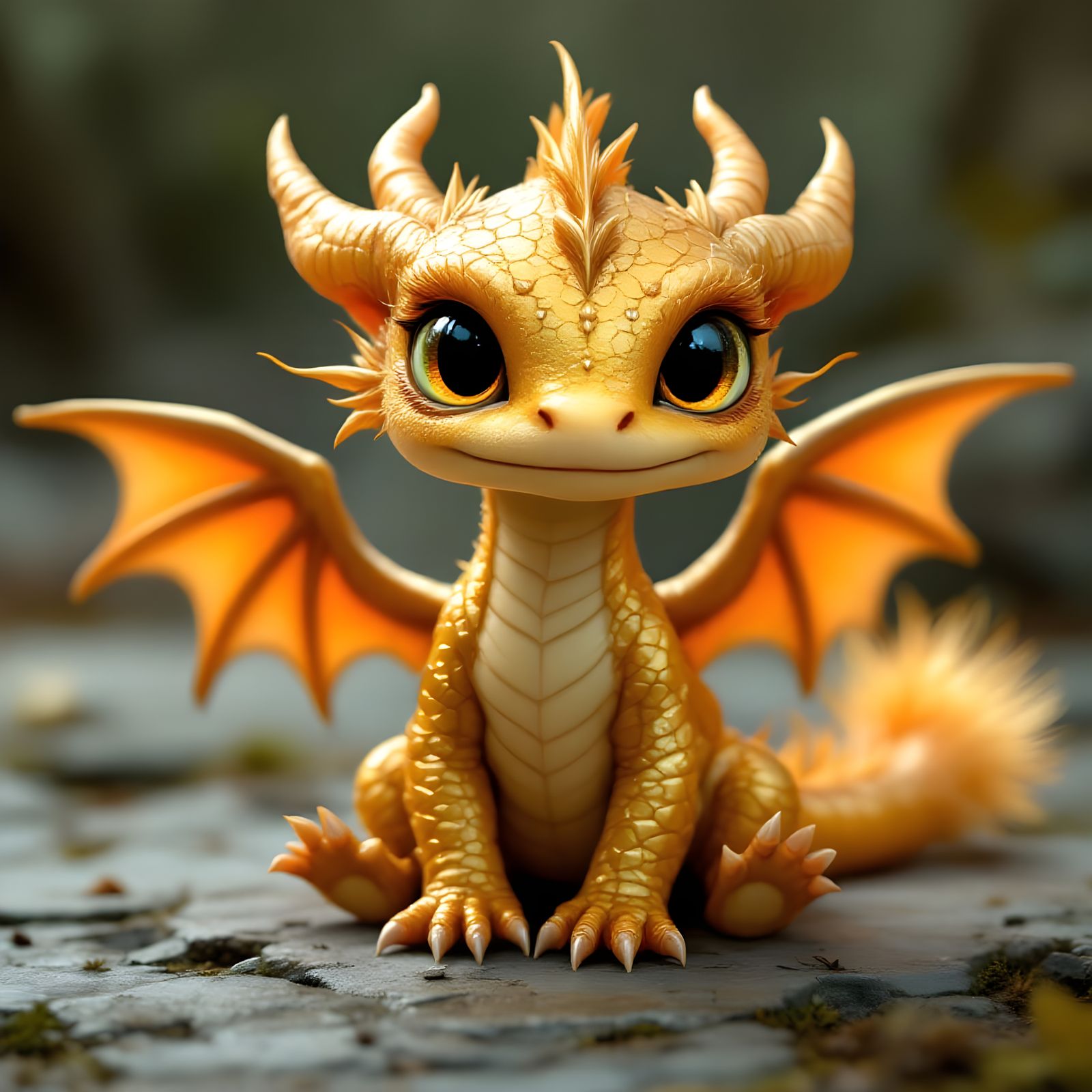 Cute Hyper-Realistic Winged Baby Dragon