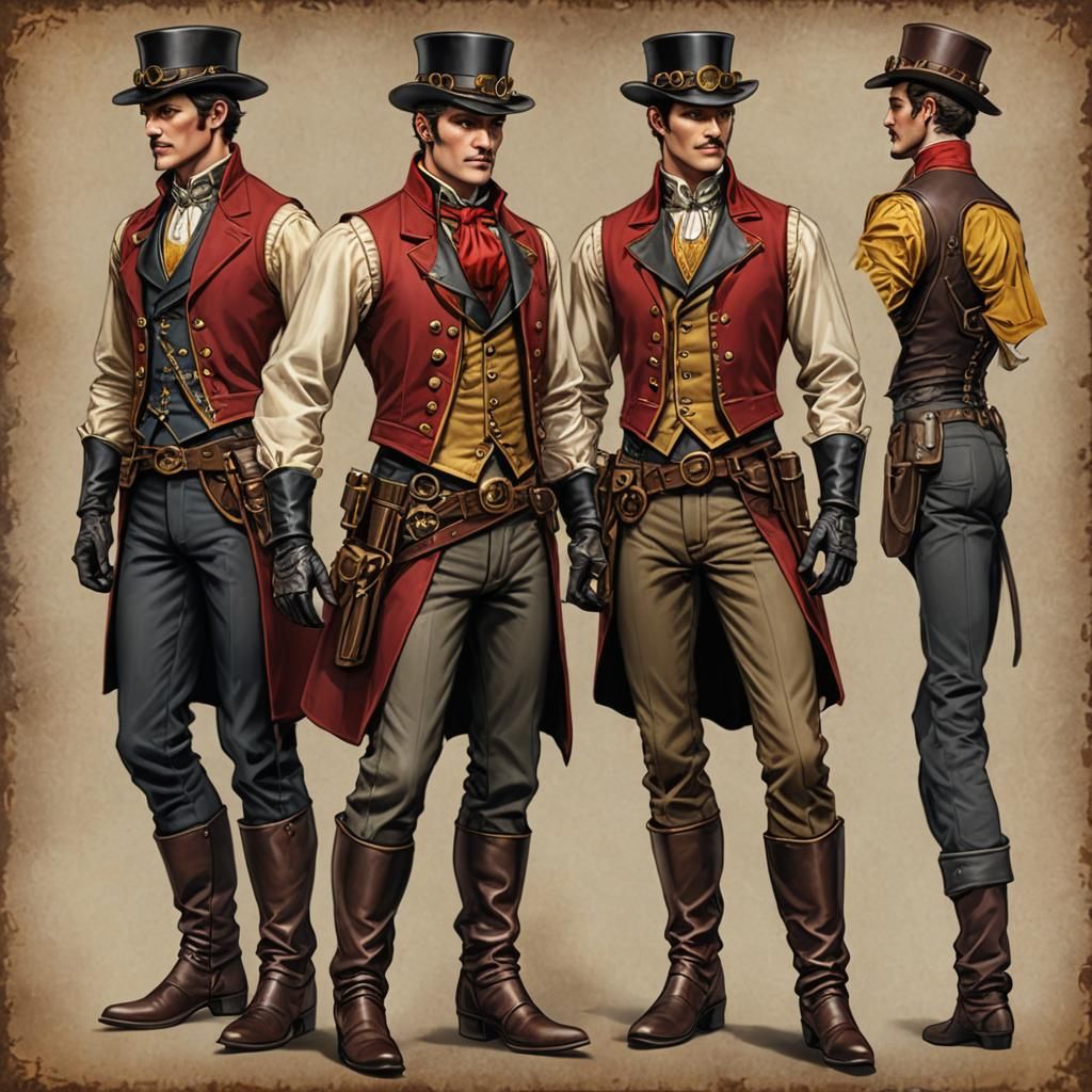 Western-Victorian DC Robin with Steampunk Engine