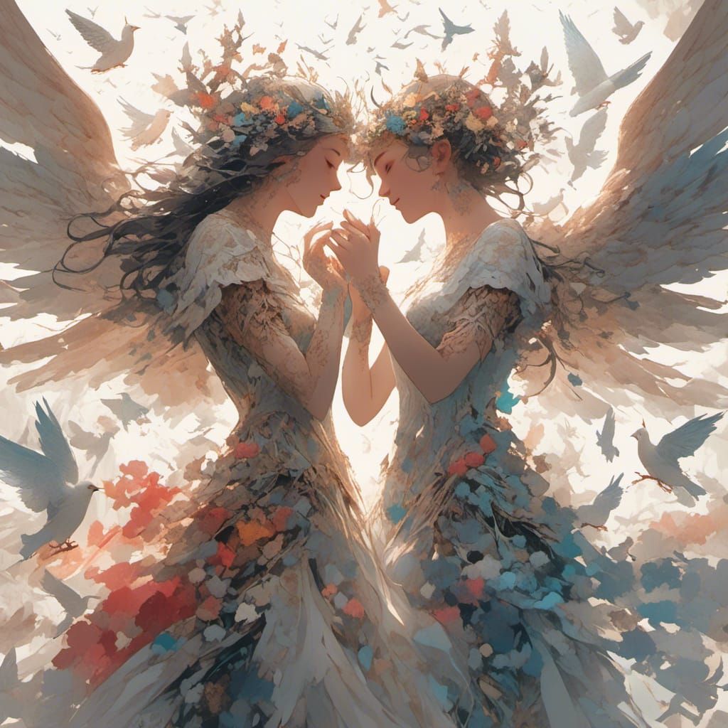 Angelic Dance: Hyperrealistic Rendition