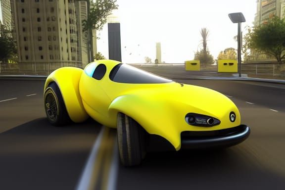 Banana Car Concept Art in 8K Resolution