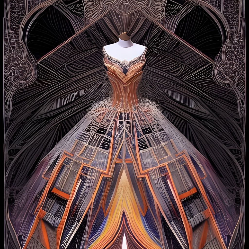 Geometric Fantasy Dress Illustration