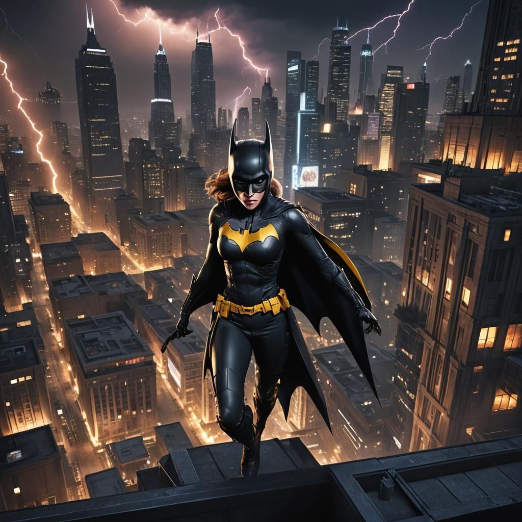 Batgirl in Gotham: Detailed Matte Painting