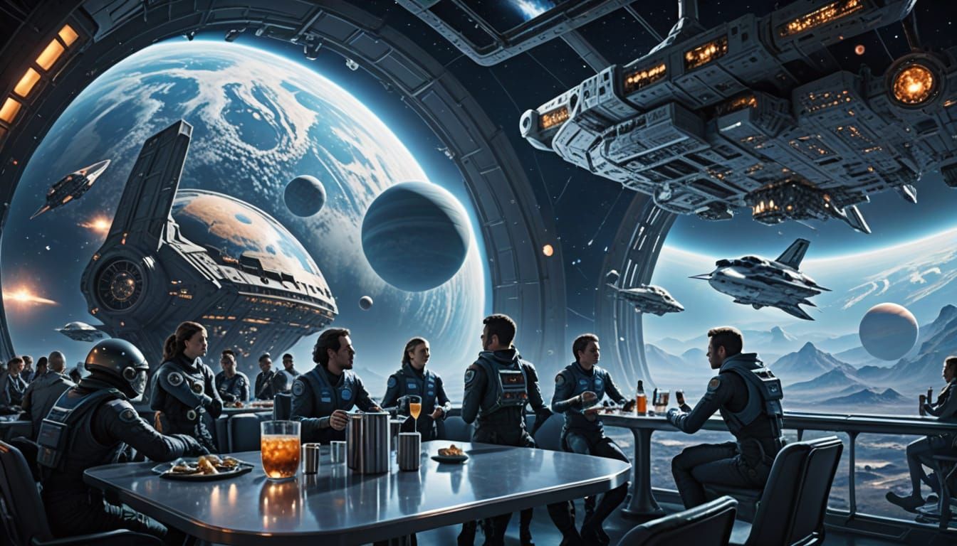 Humans and Aliens Unite in Cosmic Cafeteria