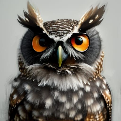 Wizard Owl in Detailed Pencil Sketch Style