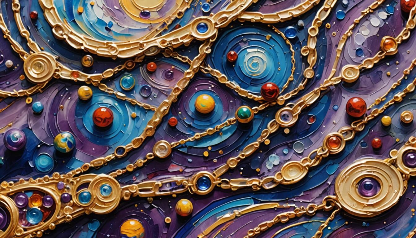 Planetary Anklet as Expressionist Impasto Oil Painting