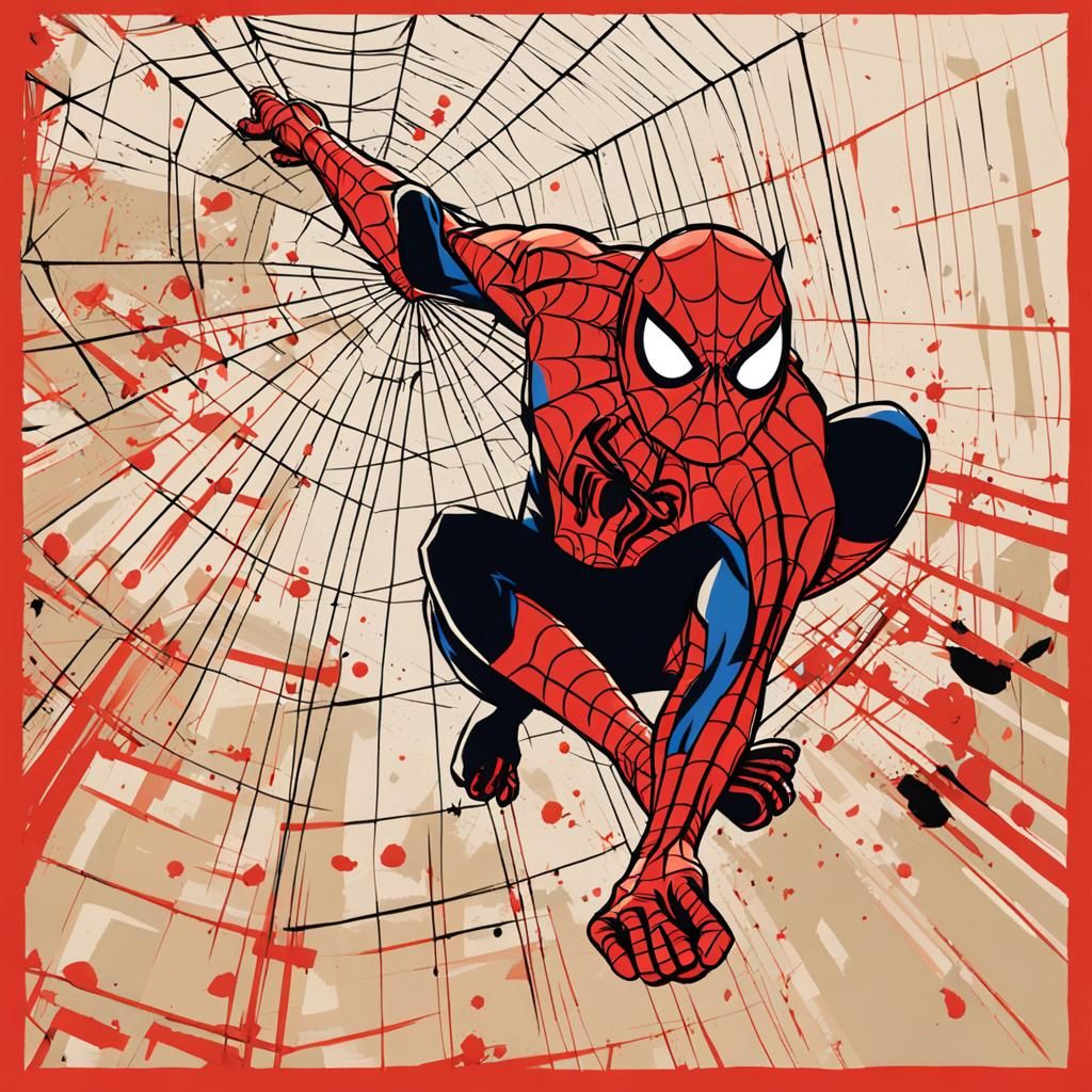 Spiderman Cat in Pop Art Style