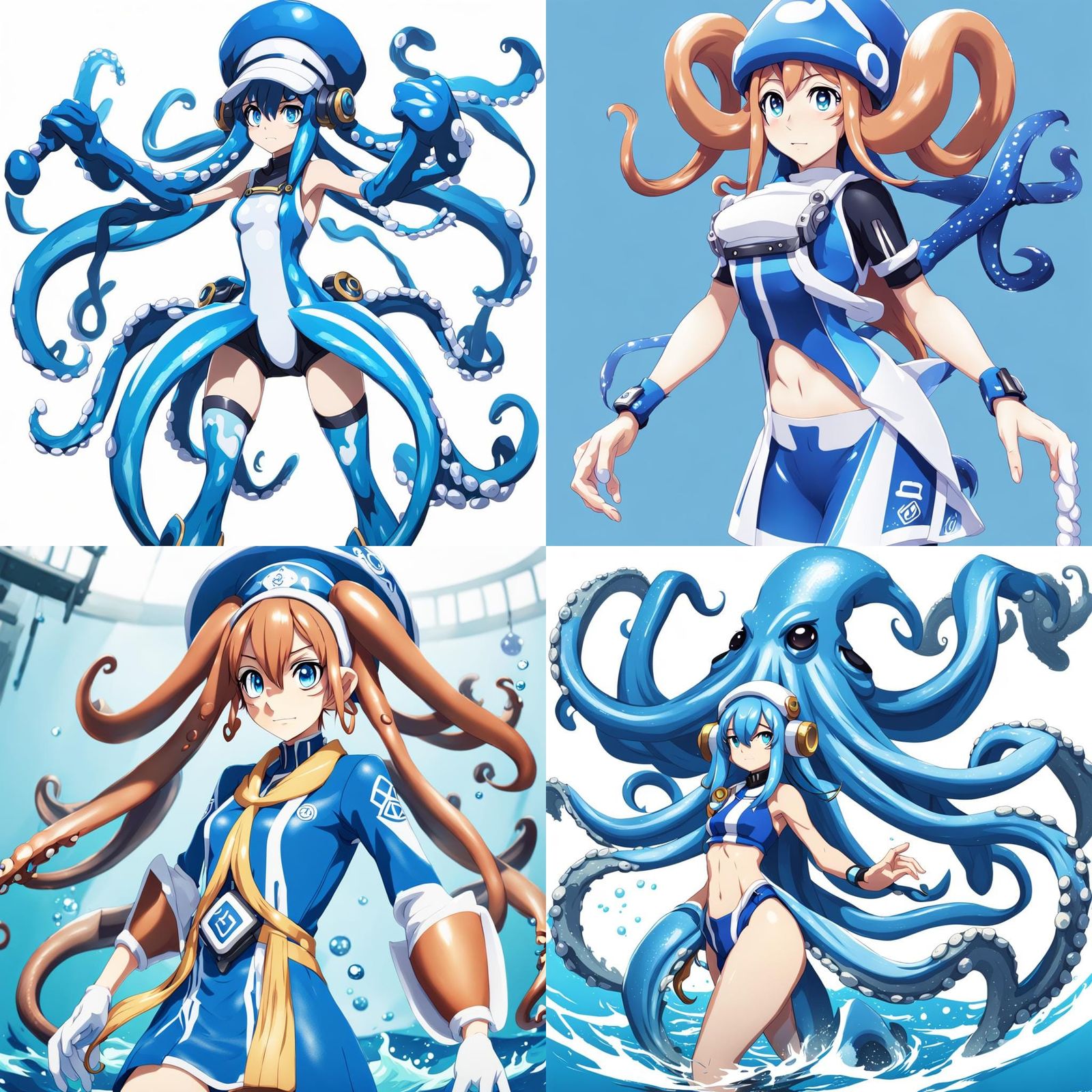 Anthropomorphic Squid Girl Digital Art
