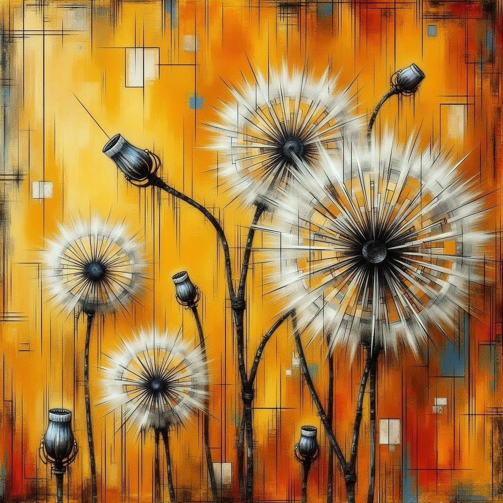 Close-Up Texture of Small Dandelion Flowers