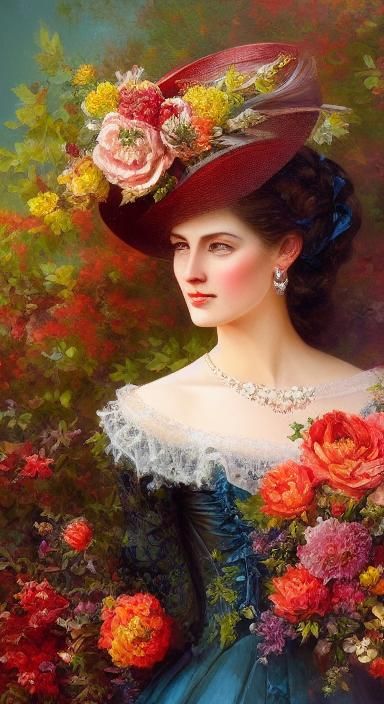 Victorian Woman Portrait in Detailed Artistic Style