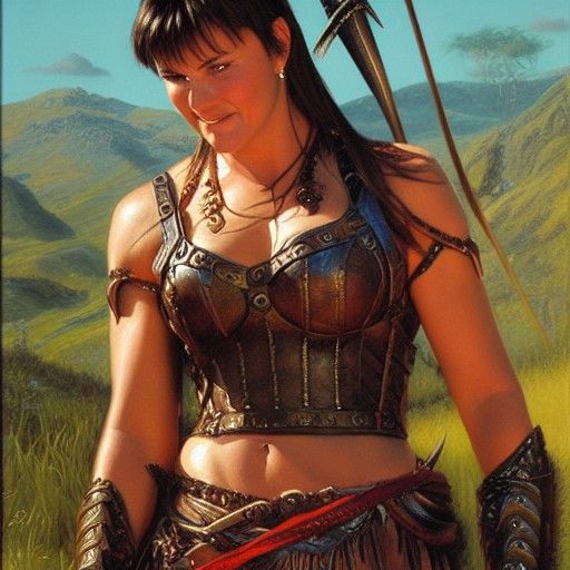 Xena Warrior Princess as Oil Painting