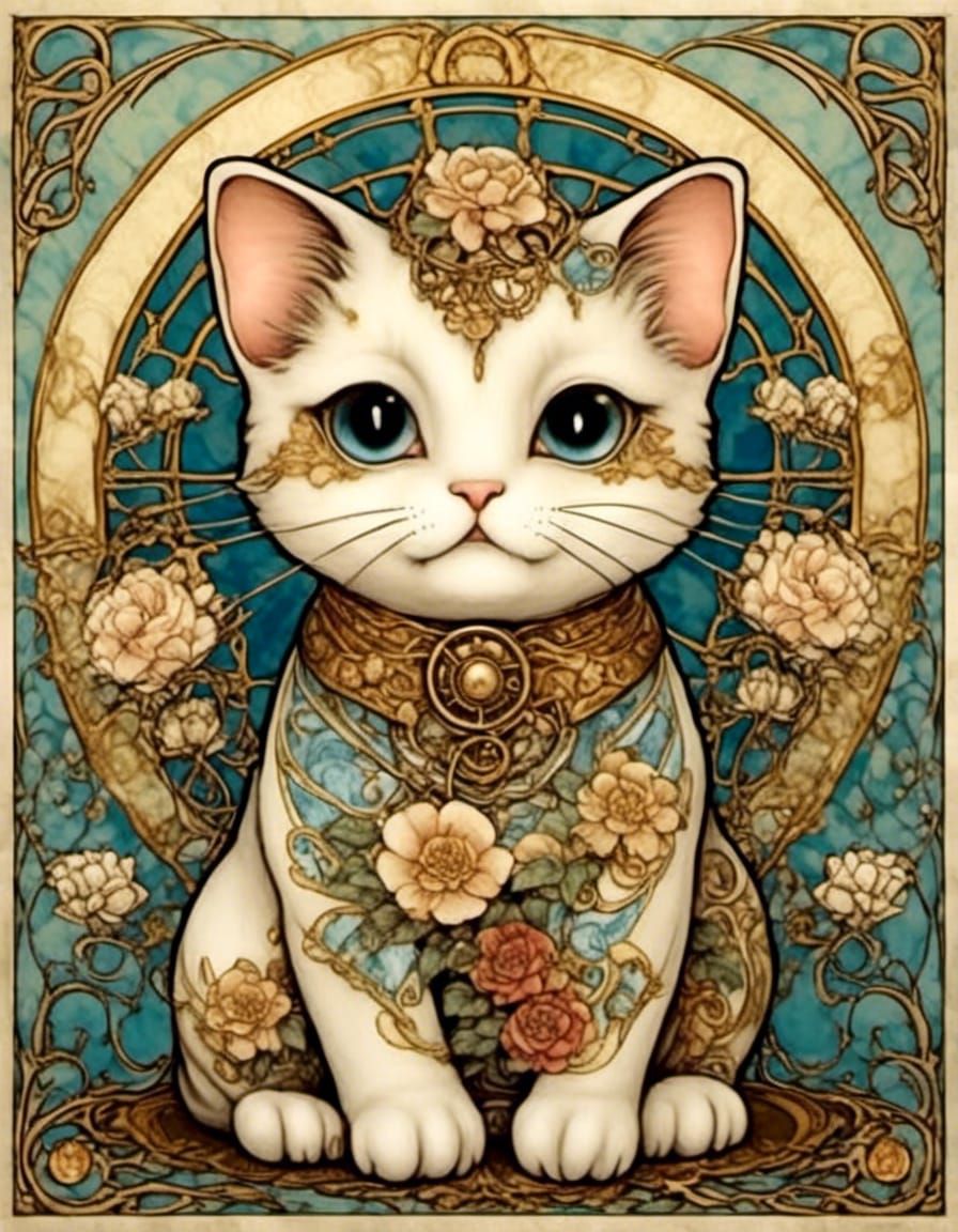 Art Nouveau Maneki Neko <lora:PetFriendly:1.0>