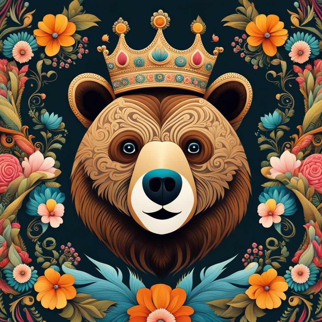 Whimsical Storybook Bear in Victorian Style