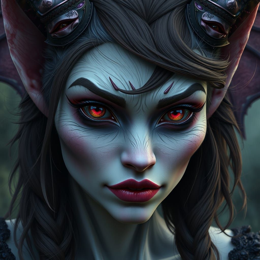 Moth Mongoose Vampire Hybrid in Fantasy Art Style