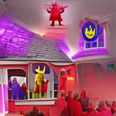 Teletubbies and Satan Party in Cottage