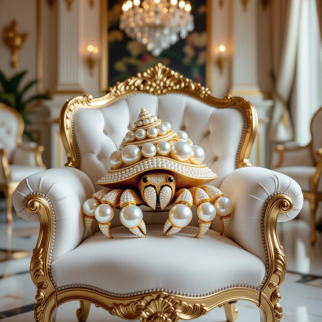 Opulent Pearl Crab in Art Nouveau Setting