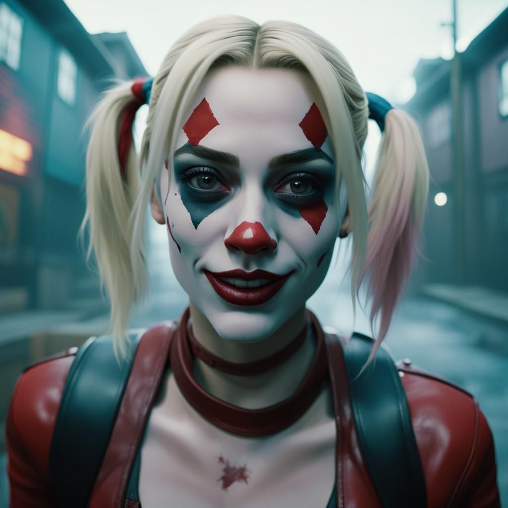 Harley Quinn in Silent Hill: Hyperrealistic Concept Art