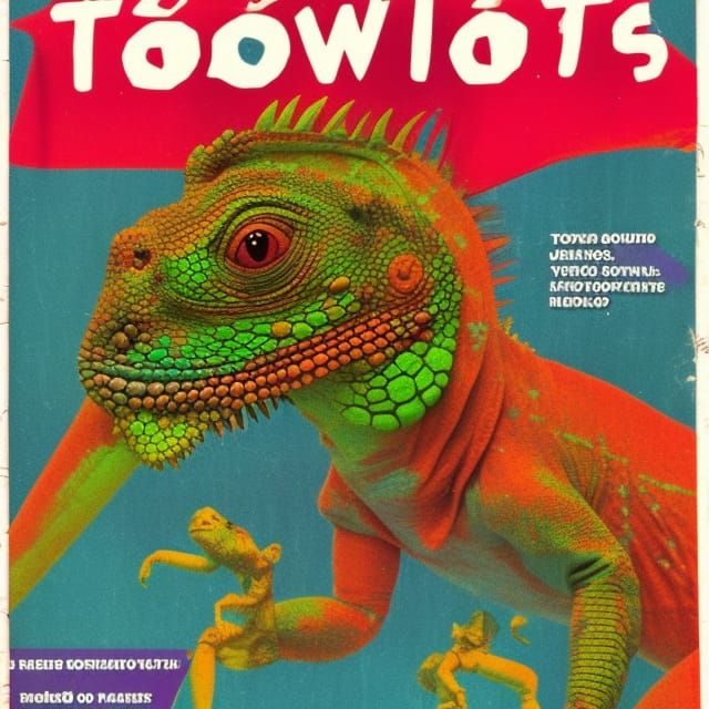 Mutated Iguana on 80s Video Game Cover