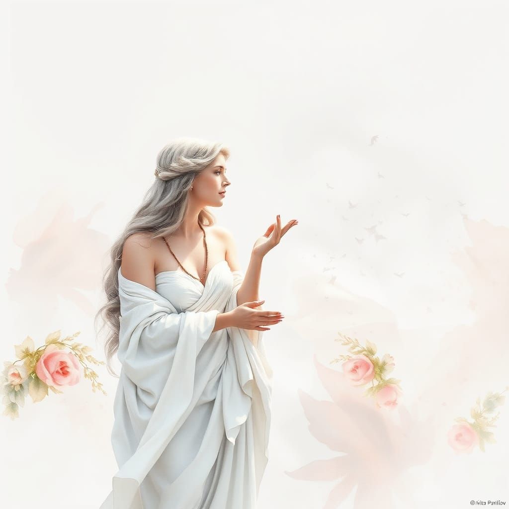 Aphrodite and Nikita Panfilov in Botticelli Style