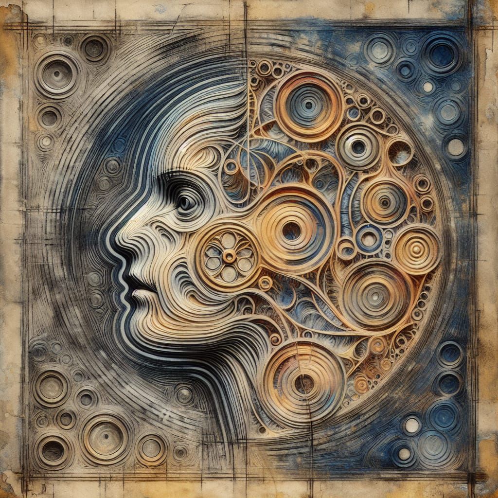 Abstract Embossed Photogram of Time and Heartbreak