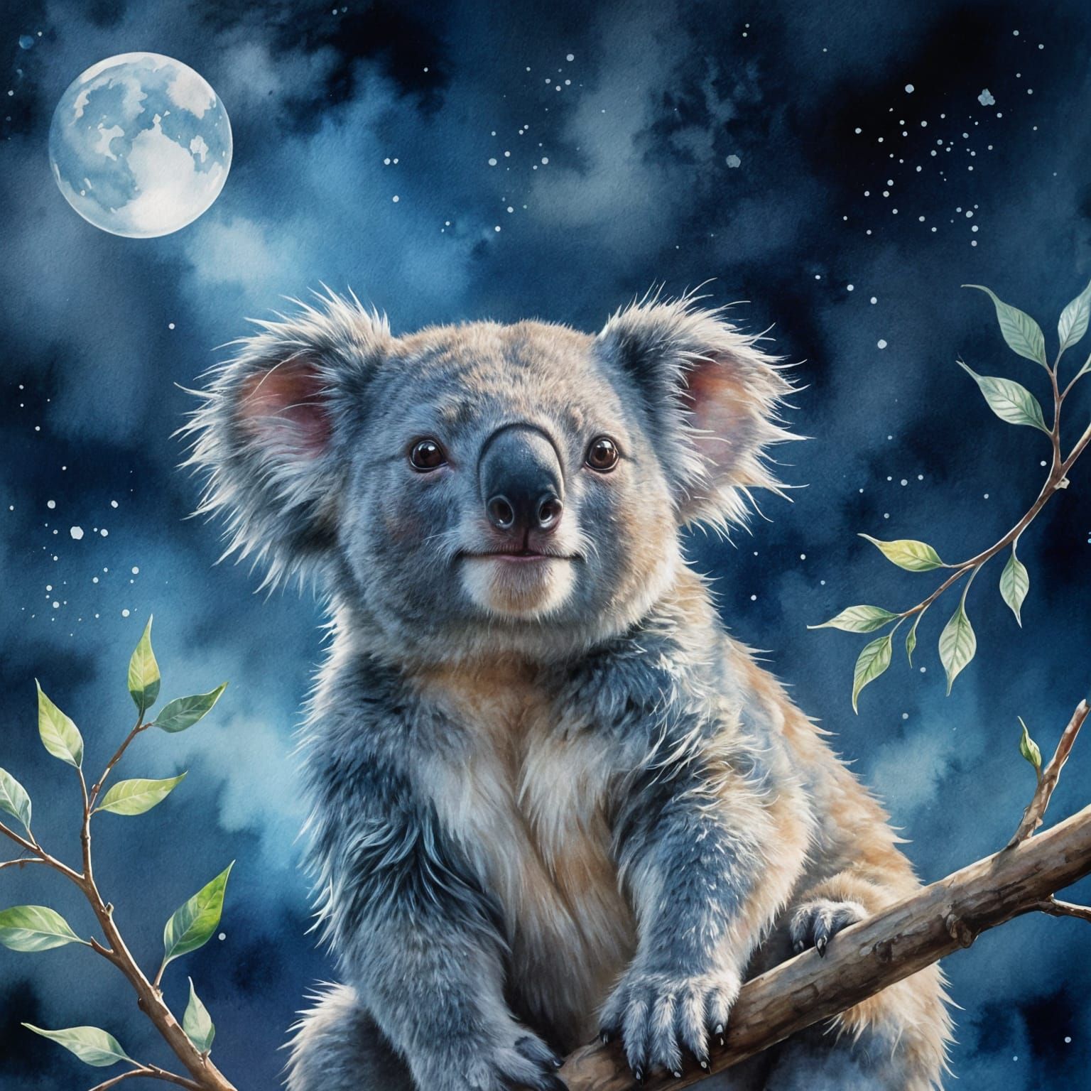 Ethereal Koala in Dreamy Watercolor