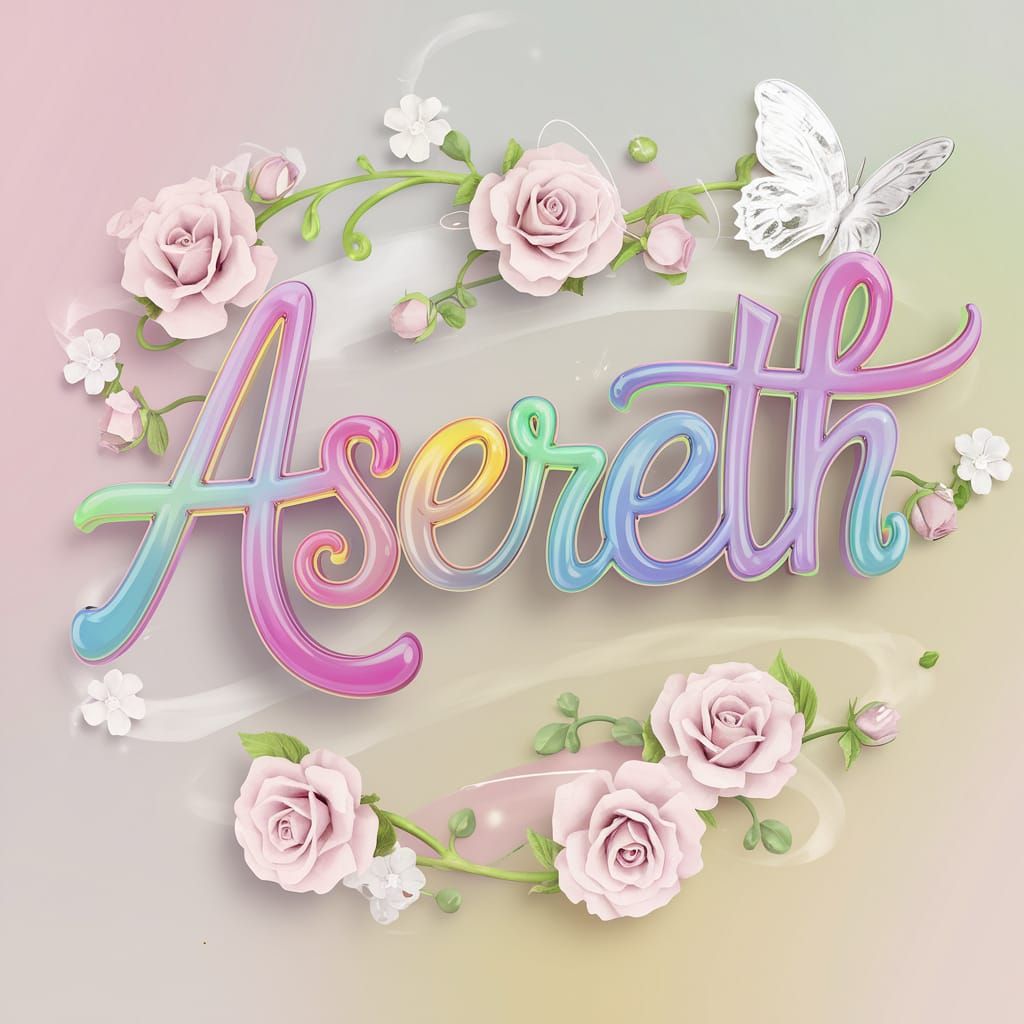 Whimsical 3D Illustration of the Name Asereth
