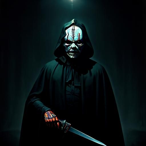 Horrific Villain Fusion in Dark Bedroom