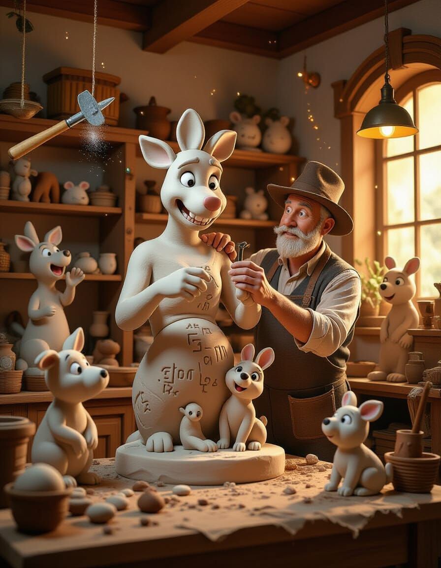 Living Clay Sculptor Creates Dynamic Art in Magical Workshop