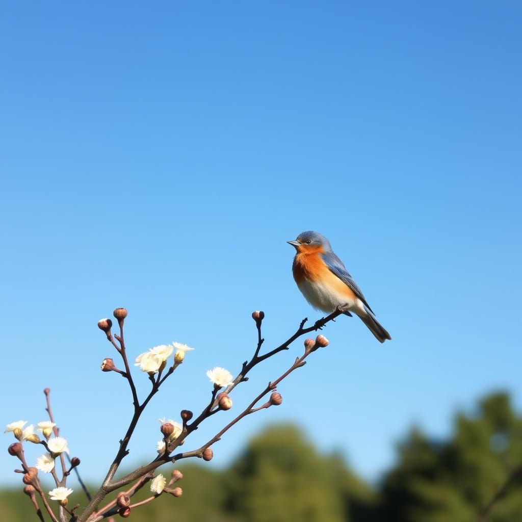 Bluebirds Singing Under Azure Skies