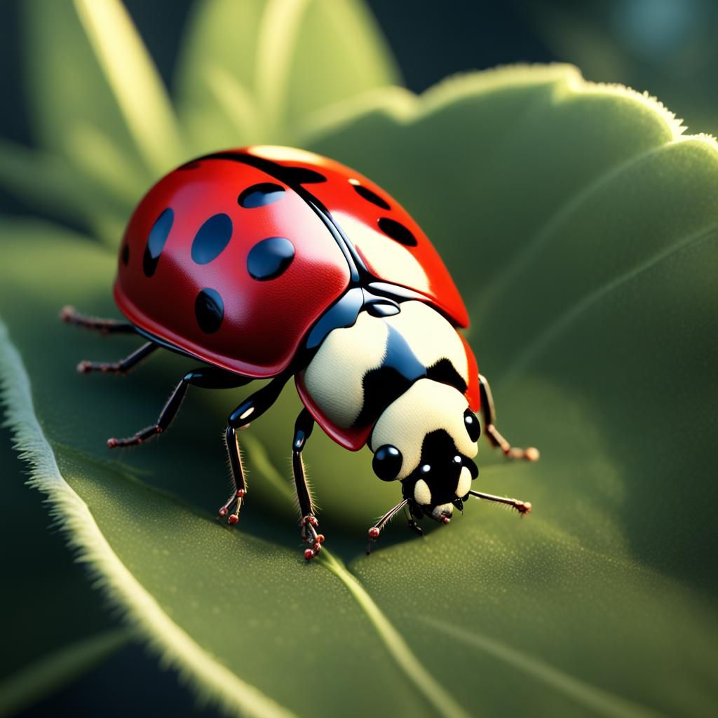 Ladybug Looking Up: Detailed Matte Painting